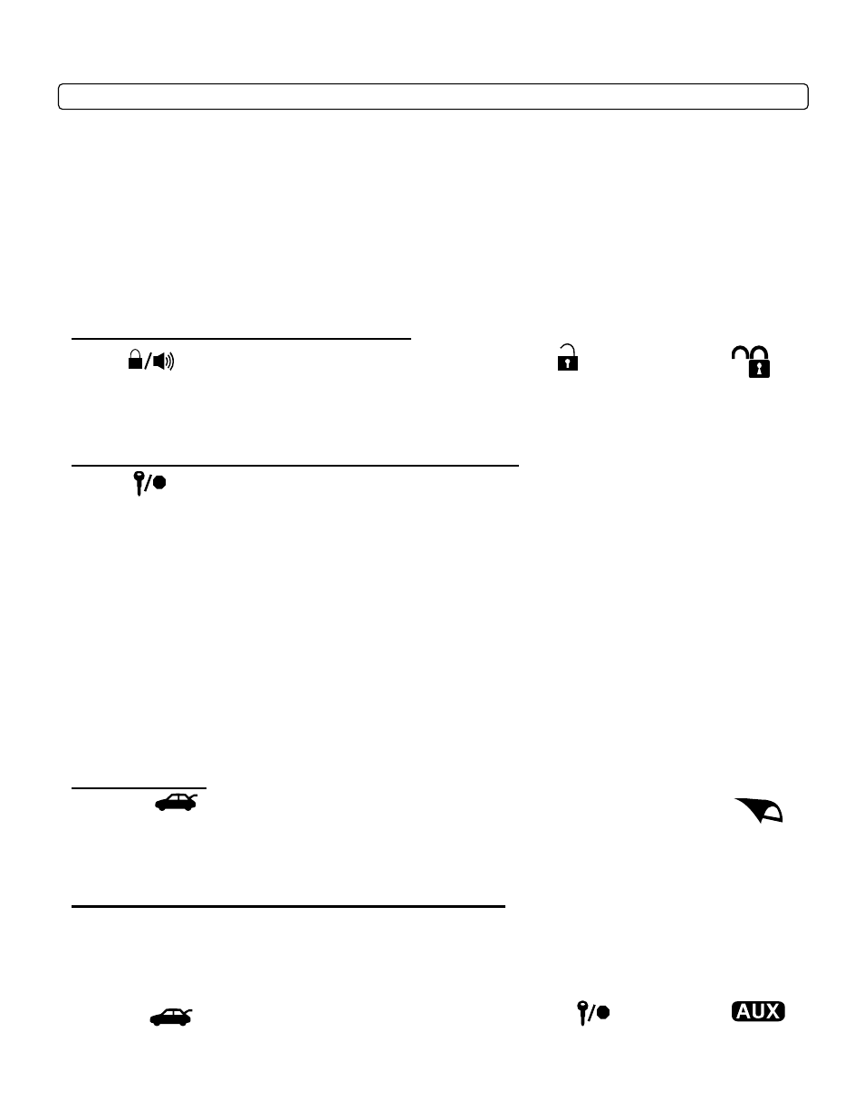 General system functions, Sending commands, Active lock/arm and unlock/disarm | Automatic transmission remote start function, Trunk release, Auxiliary outputs/rear lift gate/sliding doors | Firstech, LLC. CS-600 User Manual | Page 6 / 12