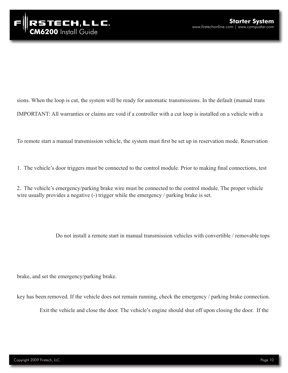 Cm6200 install guide | Firstech, LLC. CM6200 User Manual | Page 10 / 33
