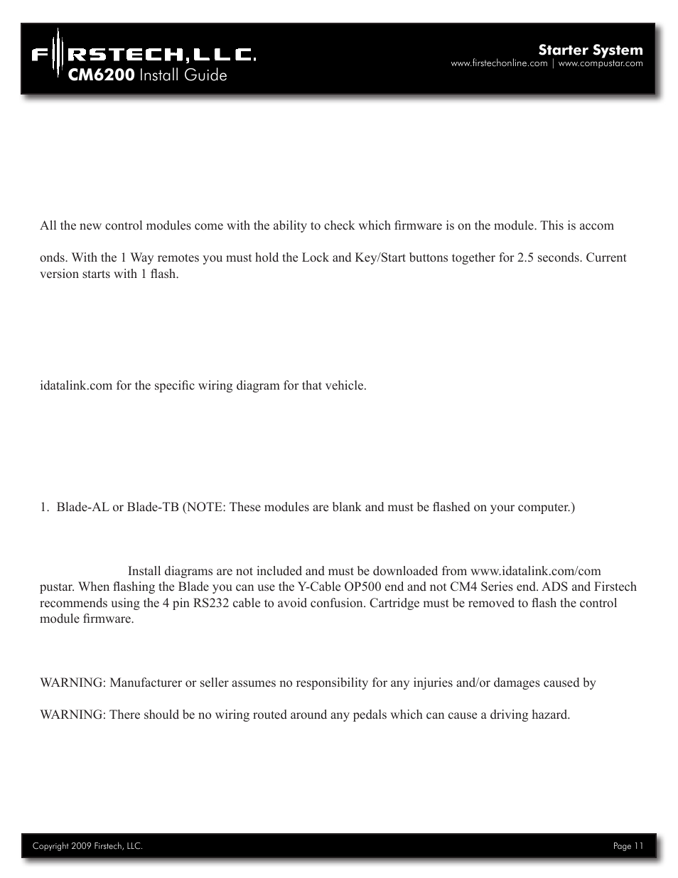 Cm6200 install guide | Firstech, LLC. CM6200 User Manual | Page 11 / 33