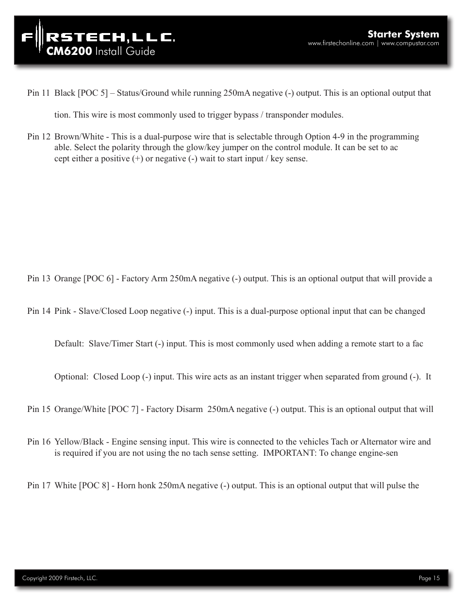 Cm6200 install guide | Firstech, LLC. CM6200 User Manual | Page 15 / 33