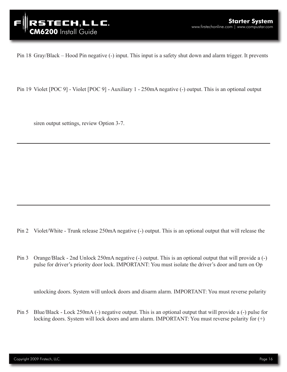 Cm6200 install guide | Firstech, LLC. CM6200 User Manual | Page 16 / 33