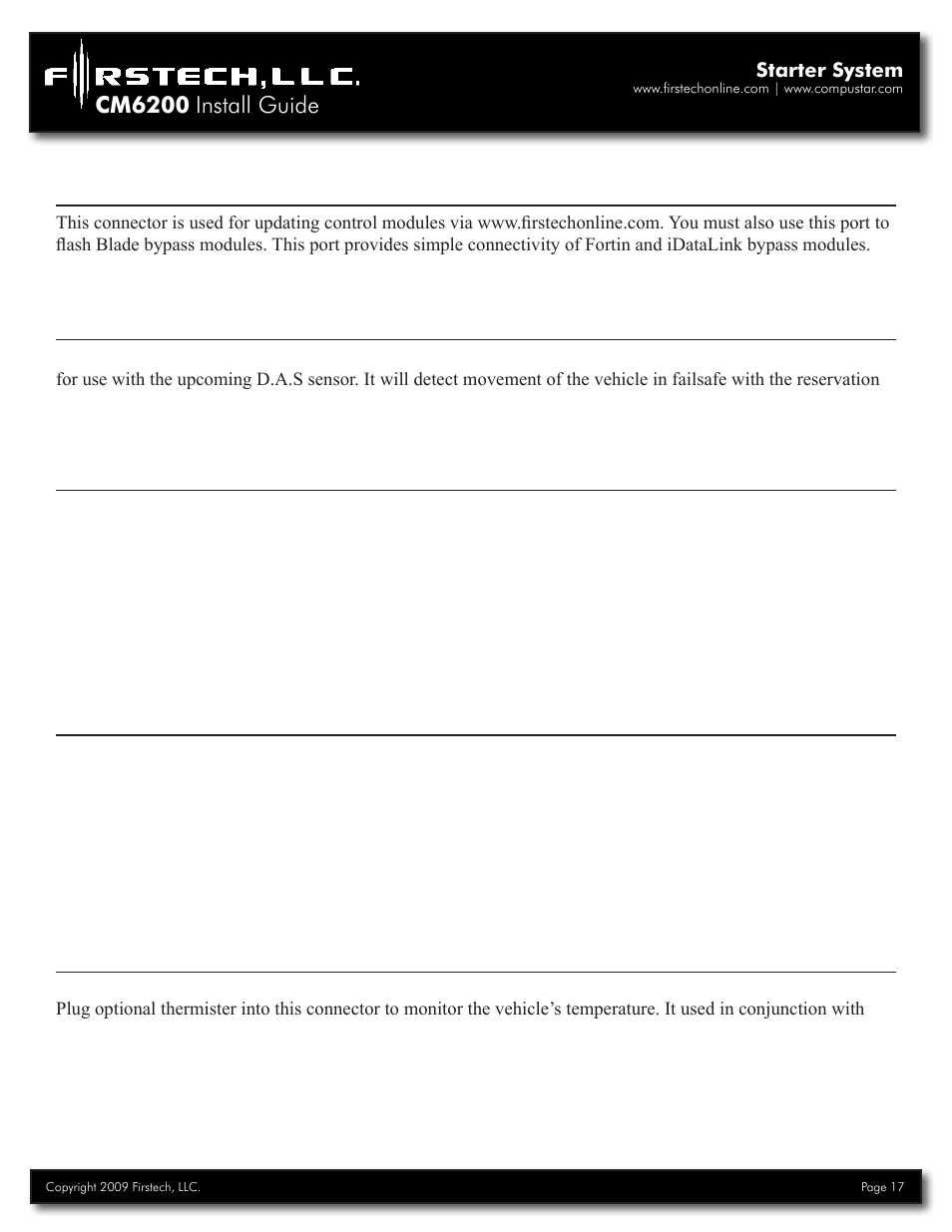 Cm6200 install guide | Firstech, LLC. CM6200 User Manual | Page 17 / 33