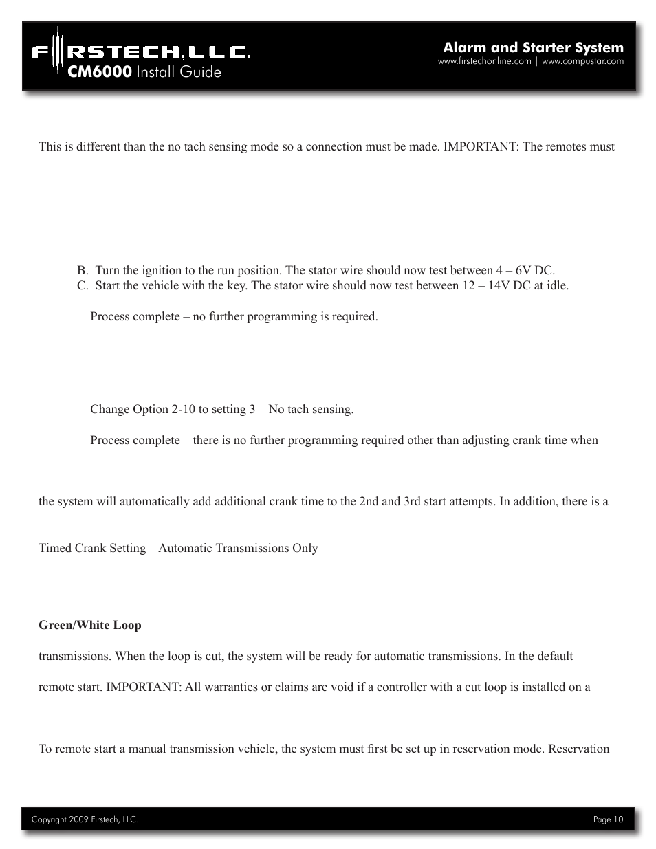 Cm6000 install guide | Firstech, LLC. RF-2W900FM-5PT User Manual | Page 10 / 35