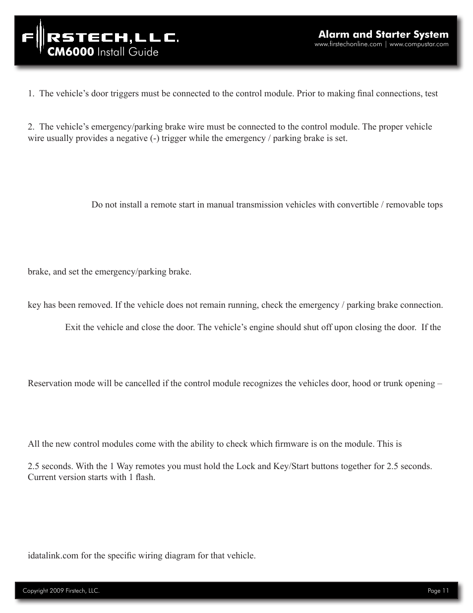 Cm6000 install guide | Firstech, LLC. RF-2W900FM-5PT User Manual | Page 11 / 35