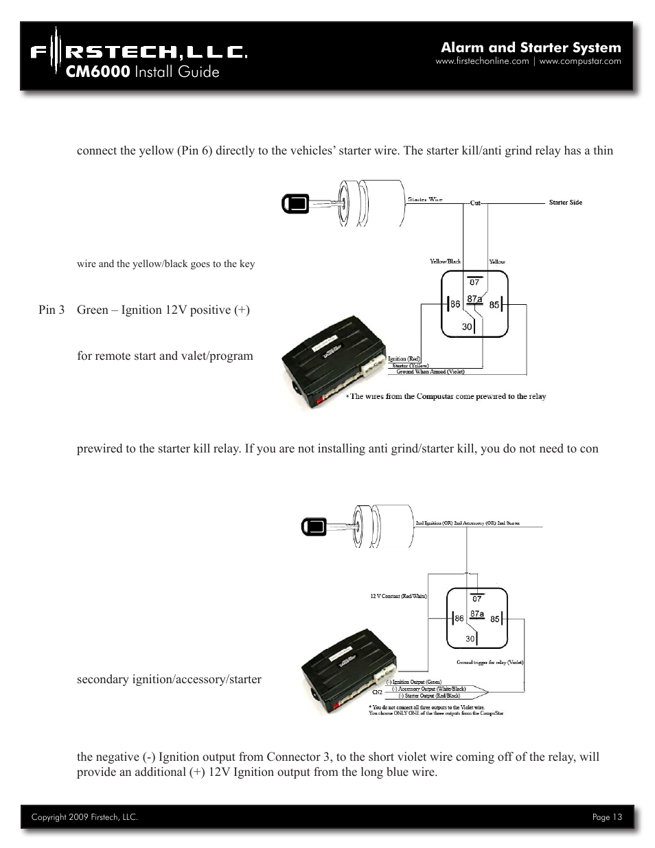 Cm6000 install guide | Firstech, LLC. RF-2W900FM-5PT User Manual | Page 13 / 35