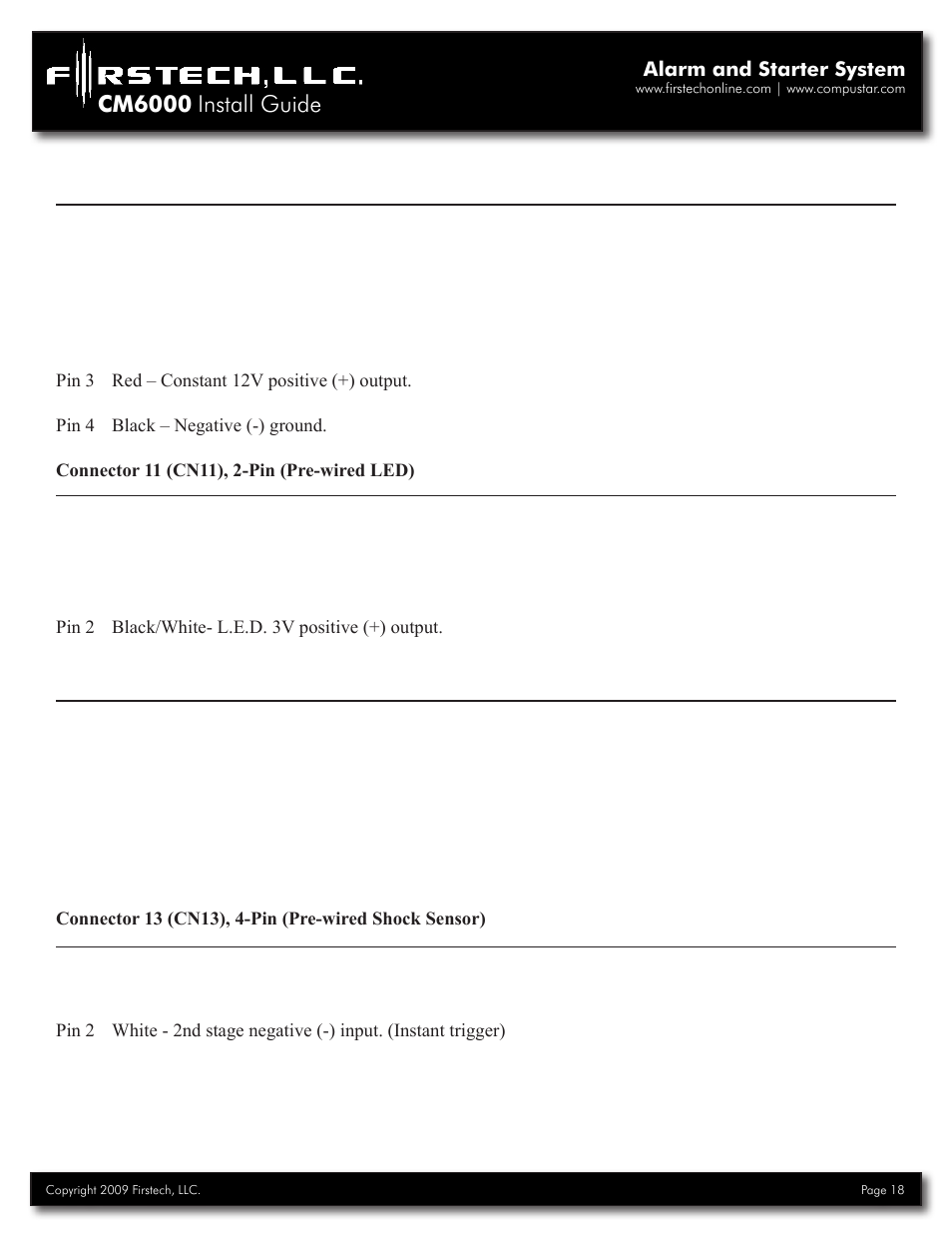 Cm6000 install guide | Firstech, LLC. RF-2W900FM-5PT User Manual | Page 18 / 35