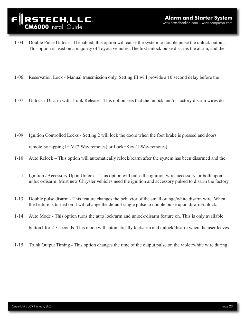 Cm6000 install guide | Firstech, LLC. RF-2W900FM-5PT User Manual | Page 23 / 35