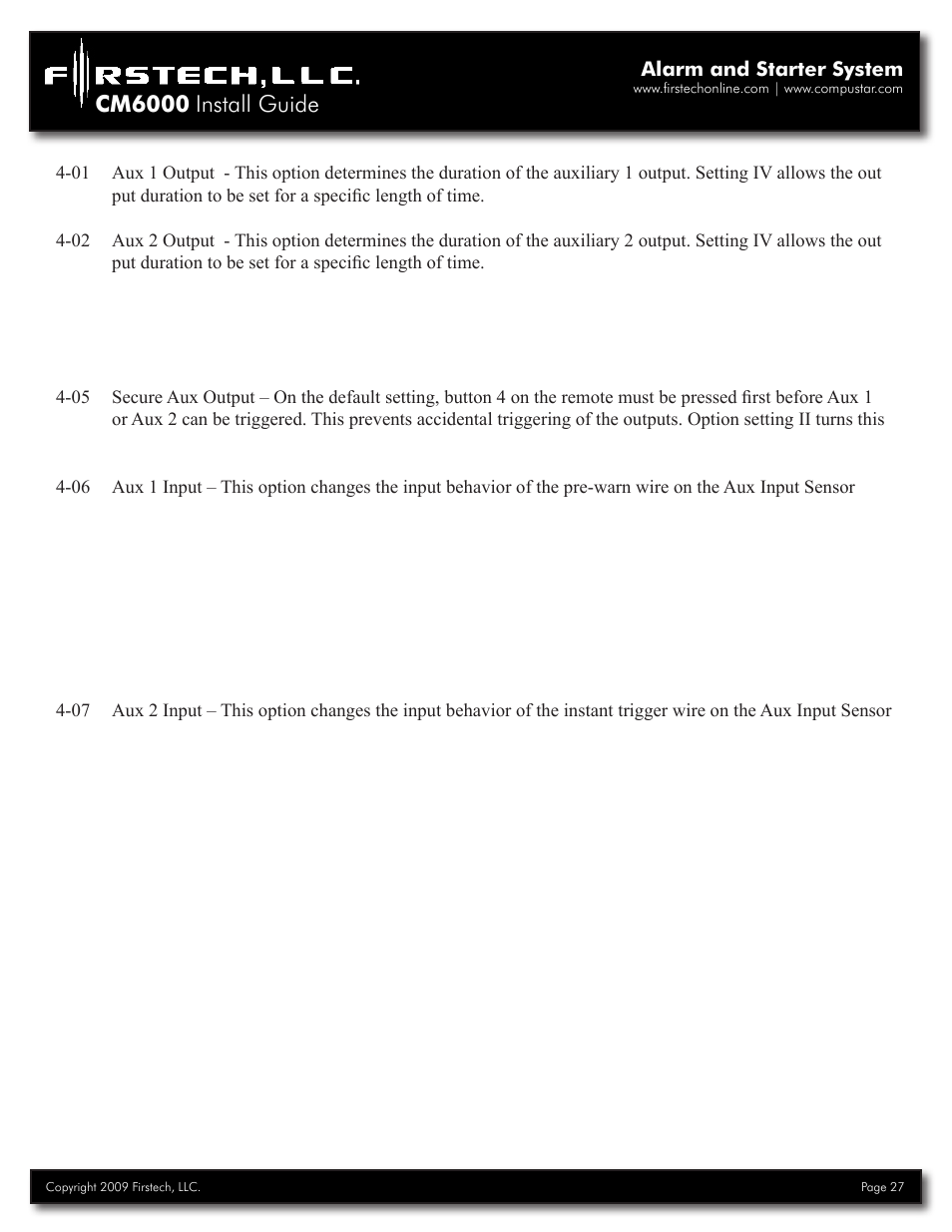 Cm6000 install guide | Firstech, LLC. RF-2W900FM-5PT User Manual | Page 27 / 35