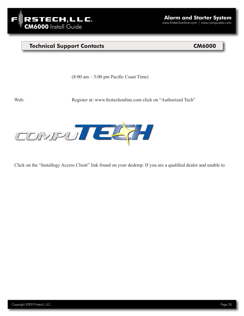 Cm6000 install guide | Firstech, LLC. RF-2W900FM-5PT User Manual | Page 35 / 35