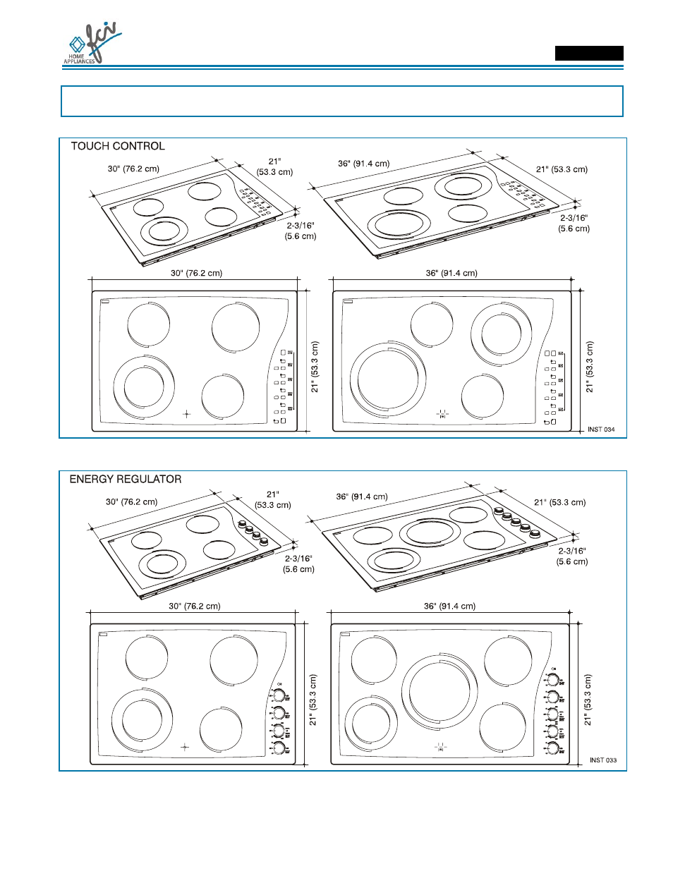 Manuel d’installation, Dimensions du produit et découpe | FCI Home Appliances ECCB 30" User Manual | Page 17 / 40