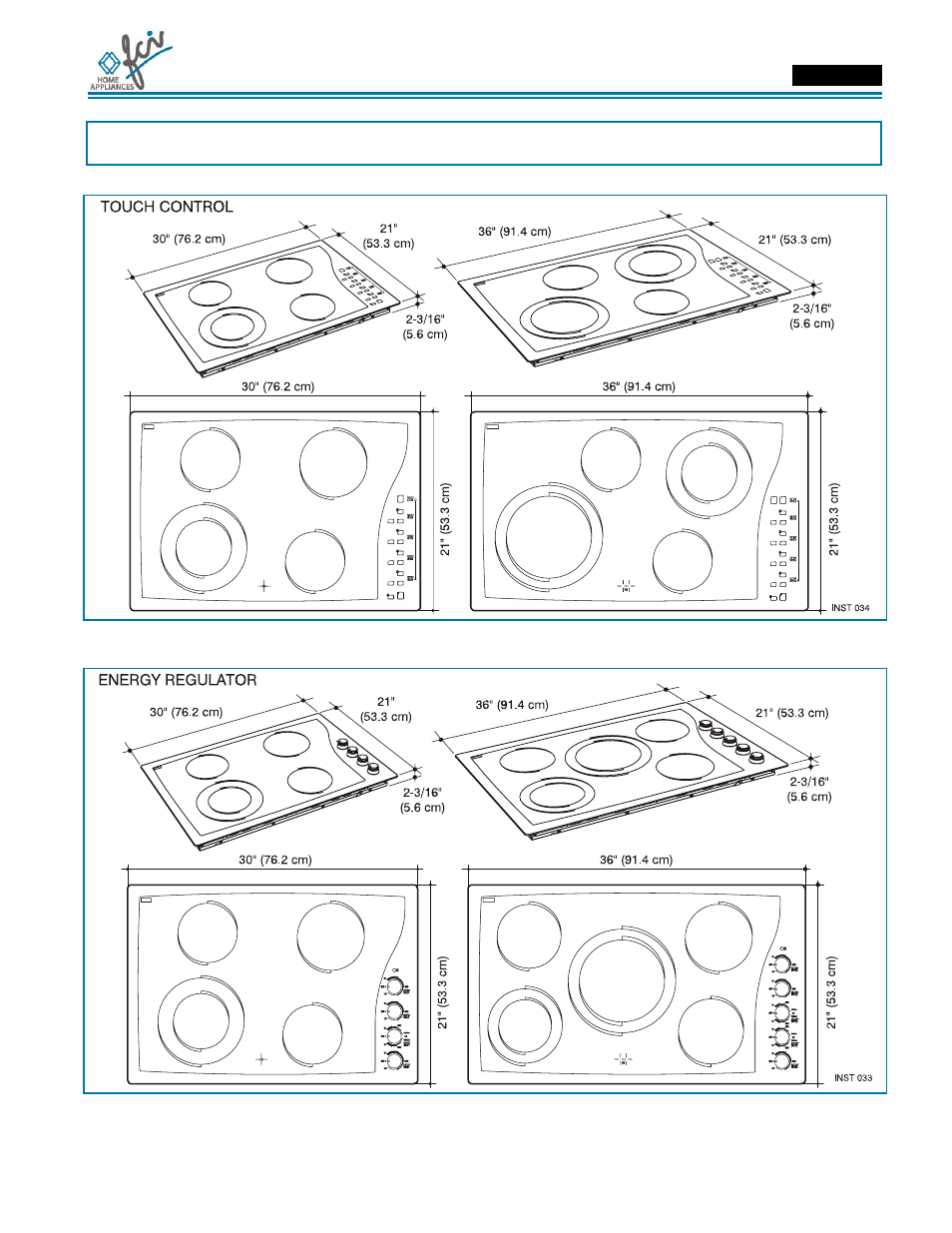 Manual de instalación, Dimensiones del producto y de encastre | FCI Home Appliances ECCB 30" User Manual | Page 29 / 40
