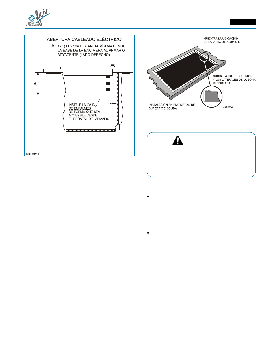 Manual de instalación, Advertencia | FCI Home Appliances ECCB 30" User Manual | Page 35 / 40