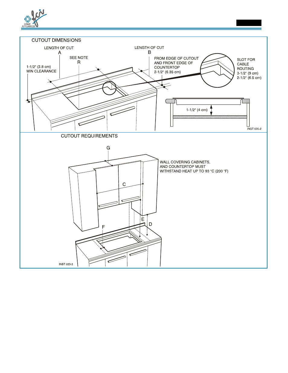 Installation manual | FCI Home Appliances ECCB 30" User Manual | Page 6 / 40