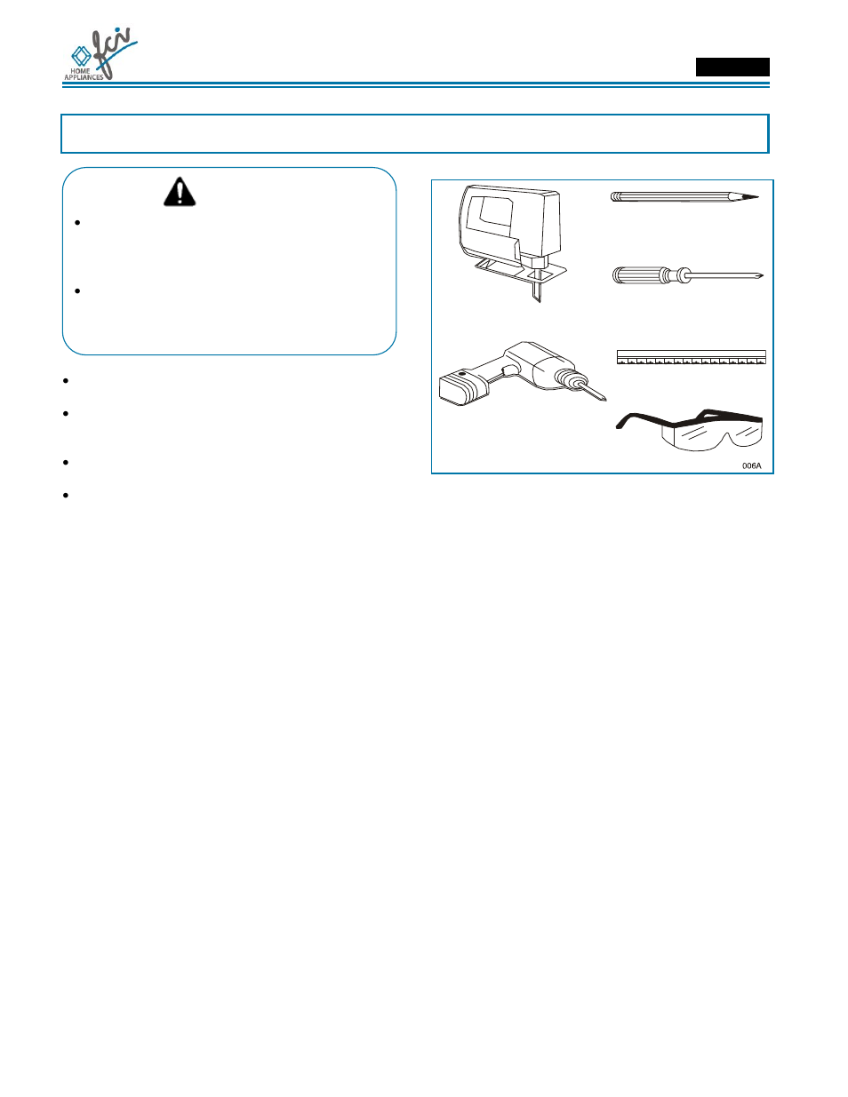 Installation manual, Cooktop installation, Warning | FCI Home Appliances ECCB 30" User Manual | Page 8 / 40