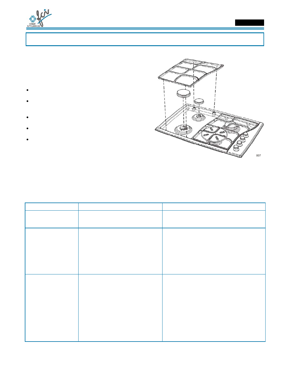 Manuel d’utilisation et d’entretien, Nettoyage de la table de cuisson | FCI Home Appliances COGB33062 User Manual | Page 23 / 40