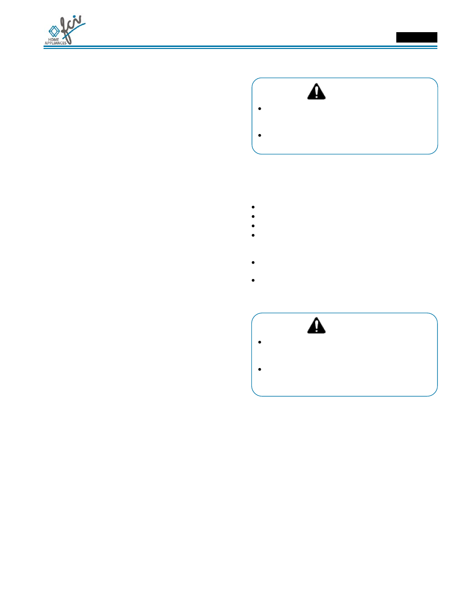 Use & care manual, Warning | FCI Home Appliances COGB33062 User Manual | Page 3 / 40