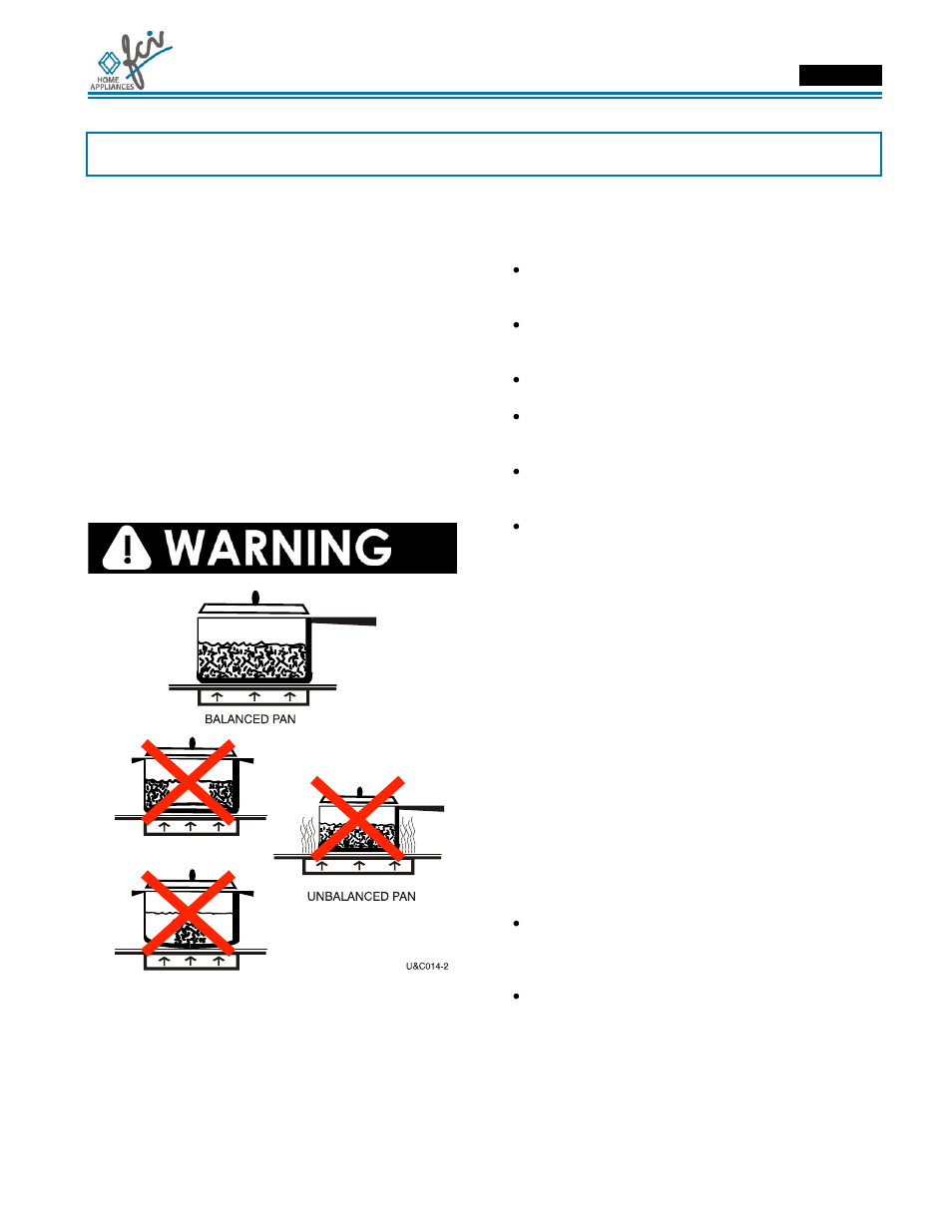 Use & care manual, Cookware | FCI Home Appliances ECCB 36 User Manual | Page 11 / 48