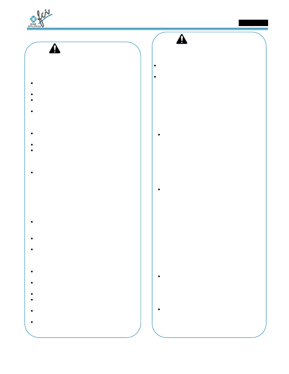 Manuel d’utilisation et d’entretien, Avertissement | FCI Home Appliances ECCB 36 User Manual | Page 19 / 48