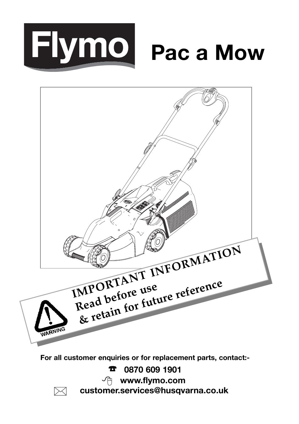 Flymo Pac a Mow User Manual | 9 pages