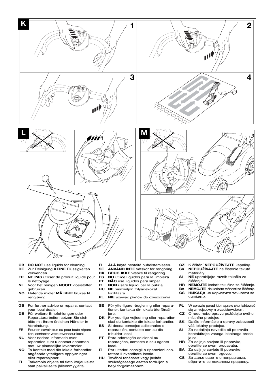 Kl m | Flymo RE320 User Manual | Page 4 / 9