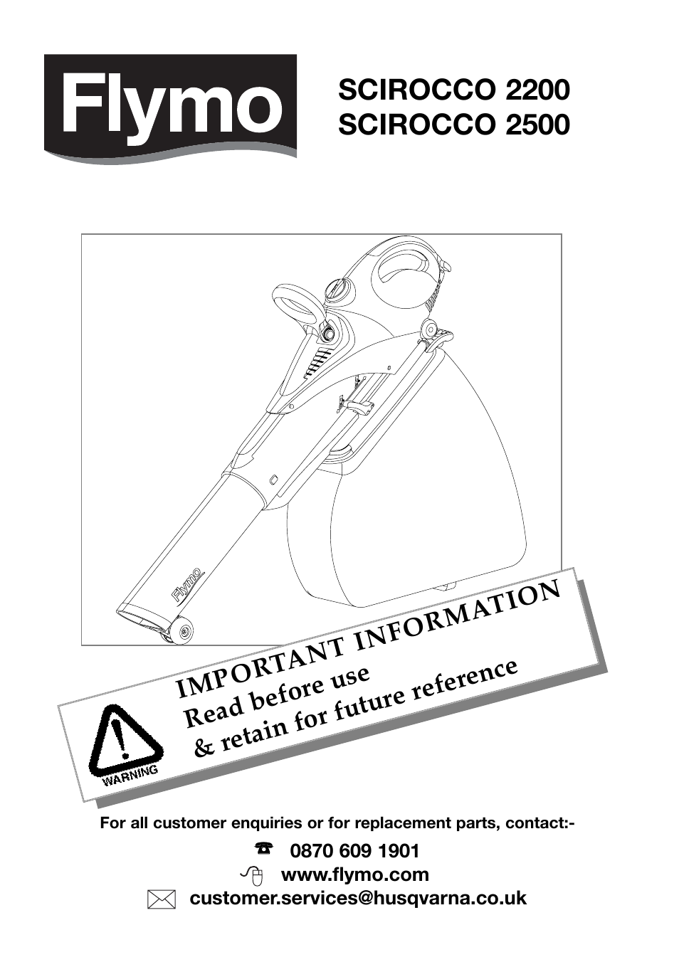 Flymo SCIROCCO 2500 User Manual | 8 pages