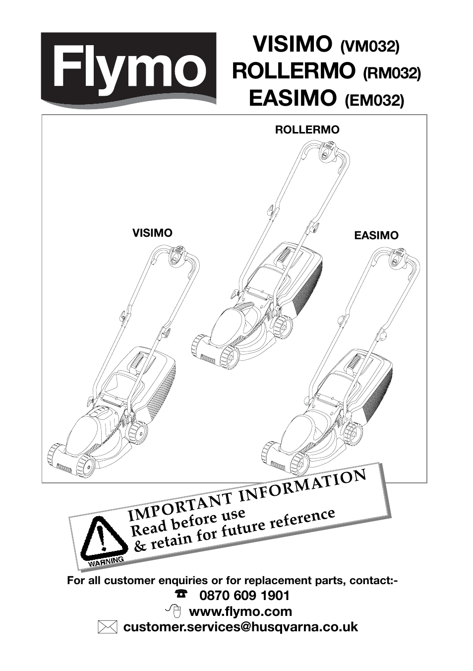 Flymo VISIMO VM032 User Manual | 10 pages