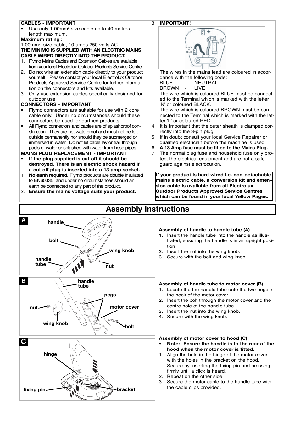 Assembly instructions | Flymo Electrolux Minimo User Manual | Page 4 / 8