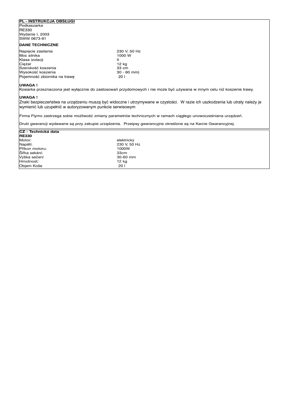 Flymo R330 User Manual | Page 9 / 9