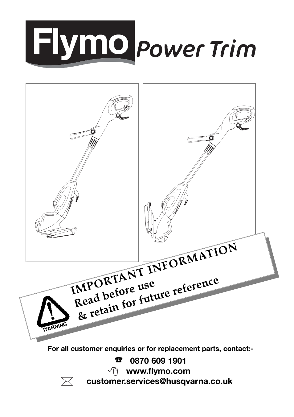 Flymo Power Trim Lawn Trimmer User Manual | 9 pages