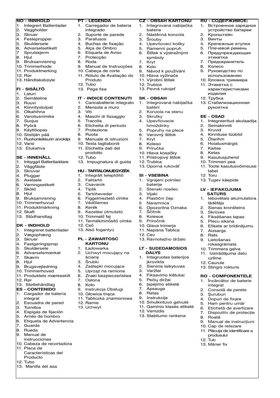 Flymo Contour Power Plus Cordless Trimmer User Manual | Page 3 / 72