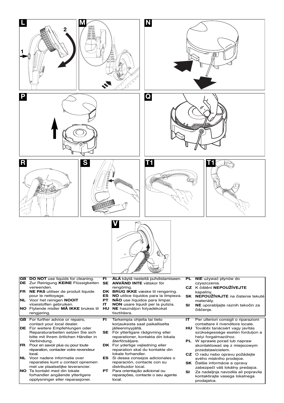 Mp q n t1 r s t1 | Flymo Contour Power Plus Cordless Trimmer User Manual | Page 5 / 72