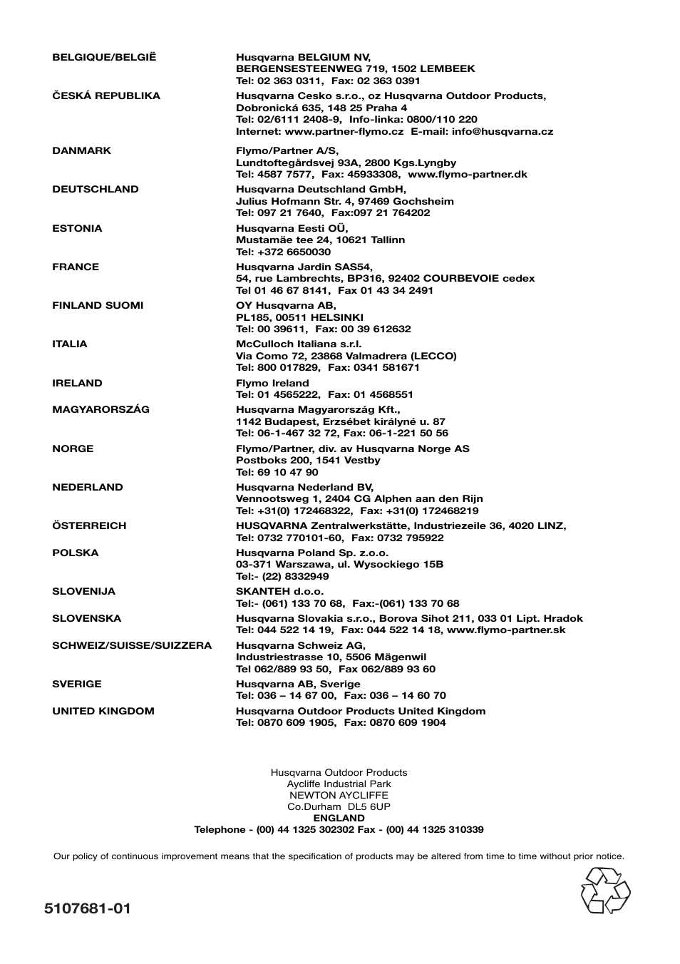 Flymo Contour Power Plus Cordless Trimmer User Manual | Page 72 / 72