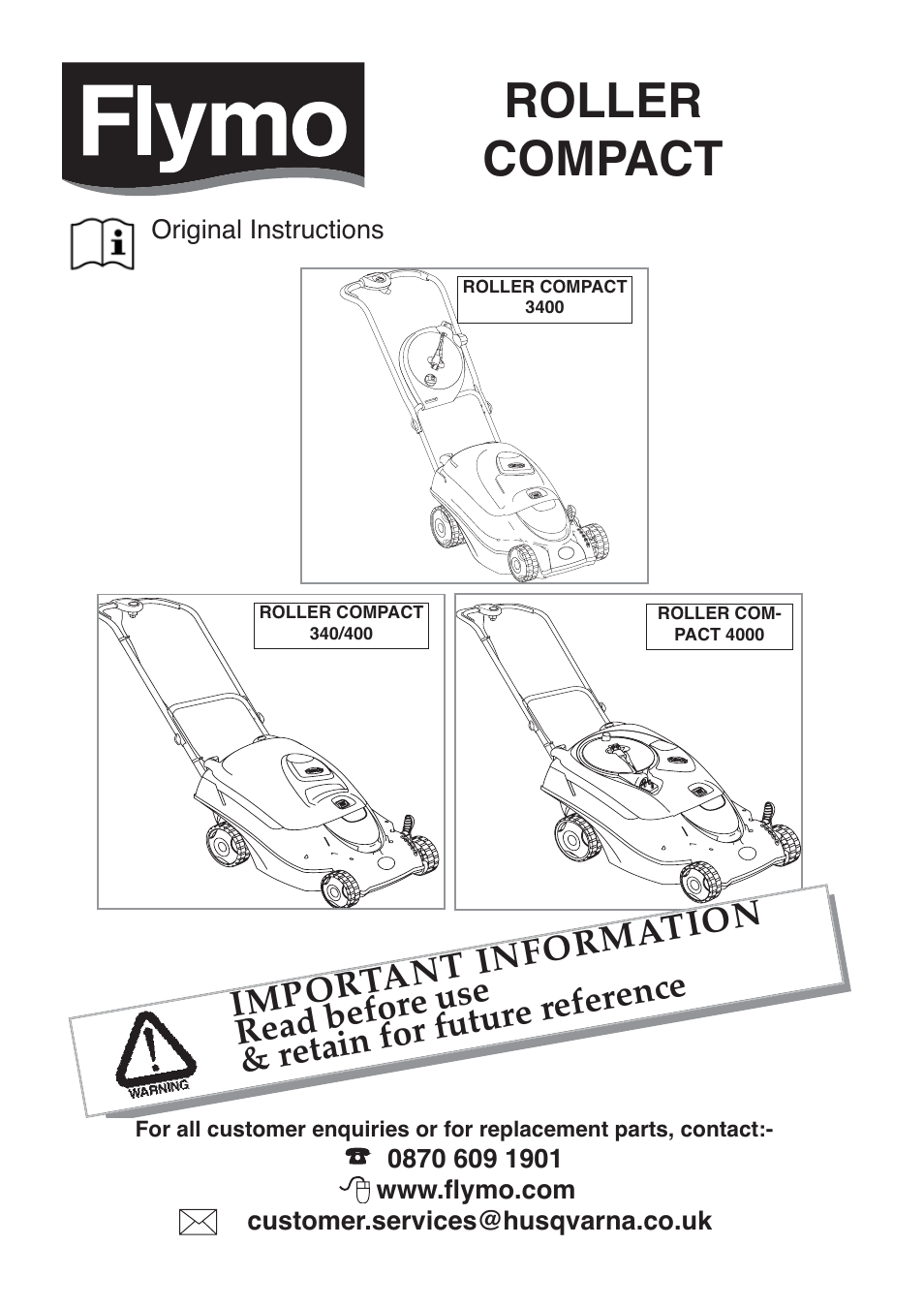 Flymo 400 User Manual | 9 pages