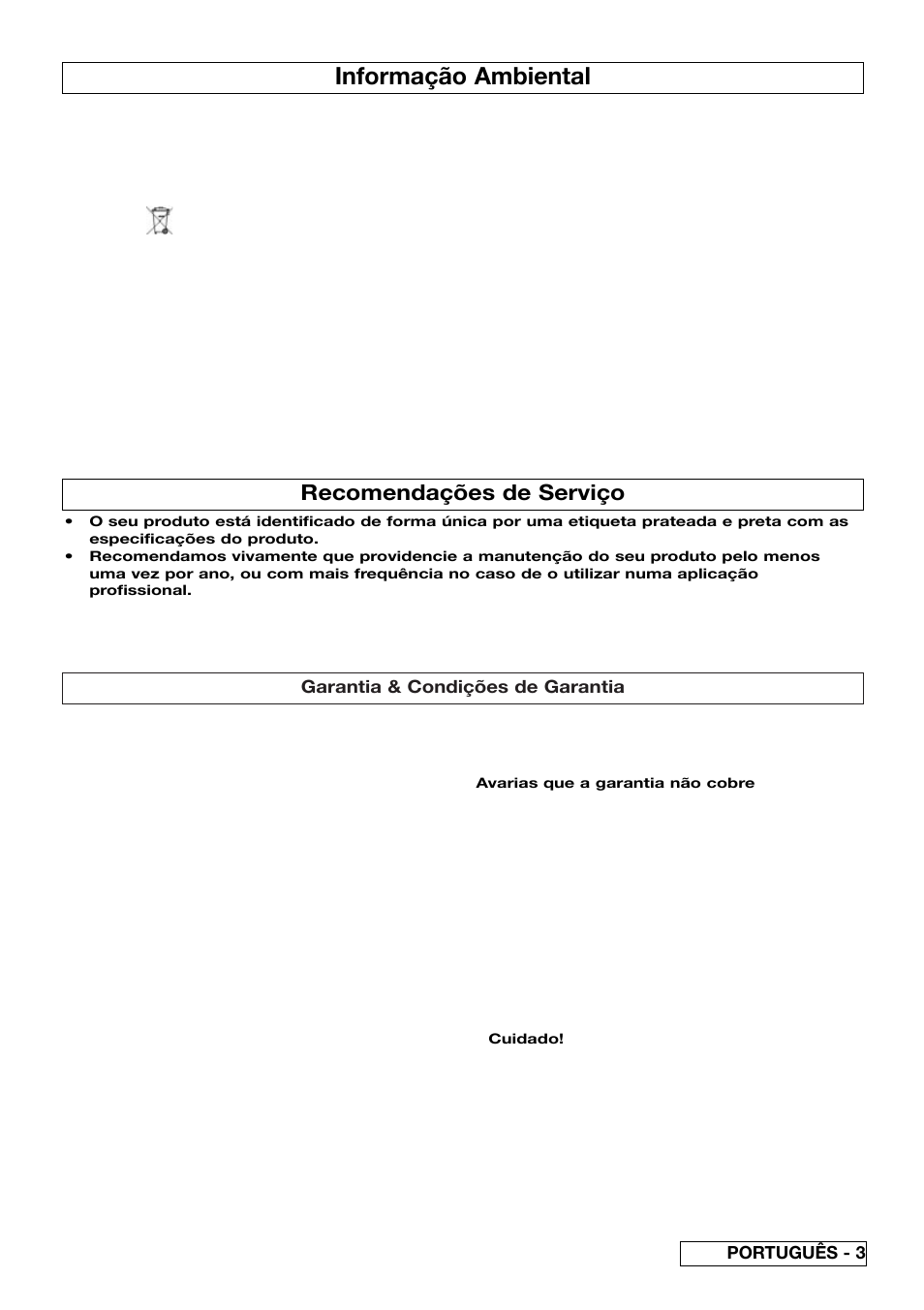 Informação ambiental, Recomendações de serviço | Flymo 510740403 User Manual | Page 35 / 72