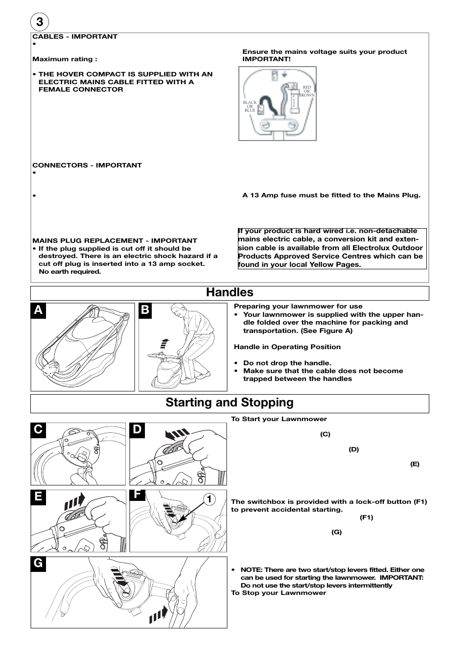 3a b handles | Flymo Electrolux Hover Compact User Manual | Page 4 / 8