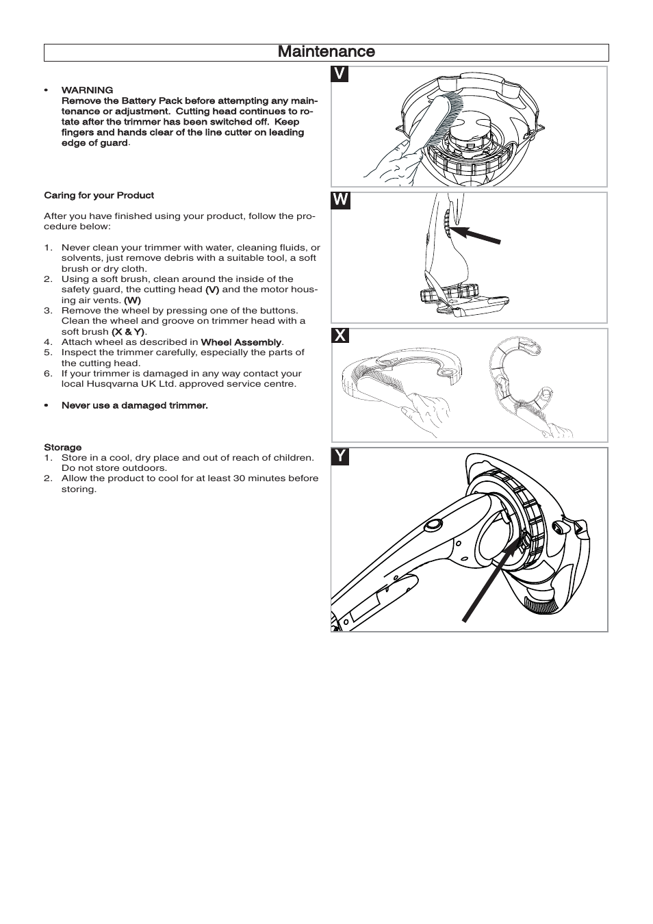 Xmaintenance w v | Flymo CONTOUR XT User Manual | Page 7 / 9