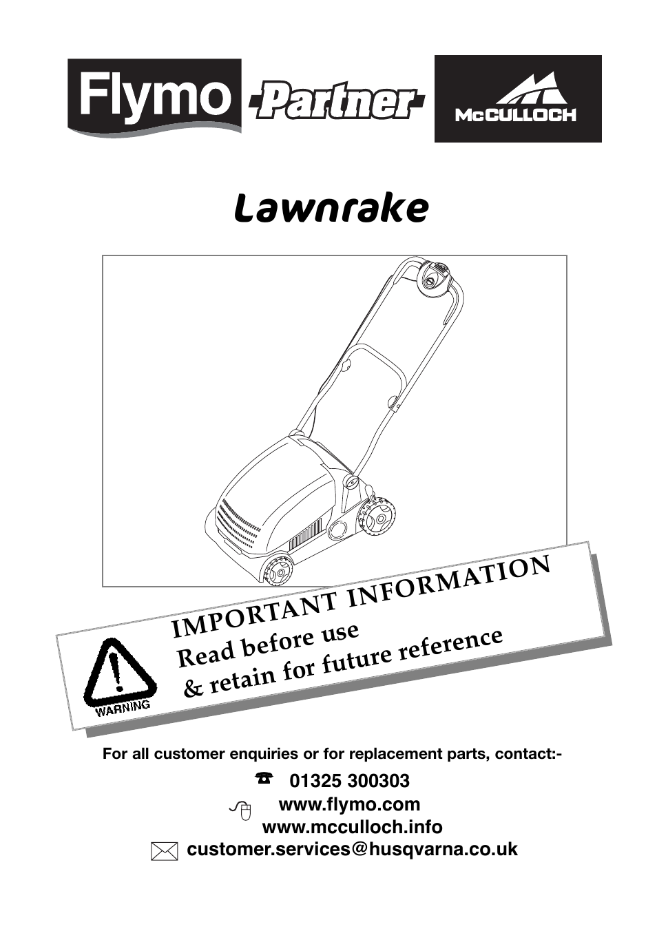 Flymo Partner lawnrake User Manual | 8 pages