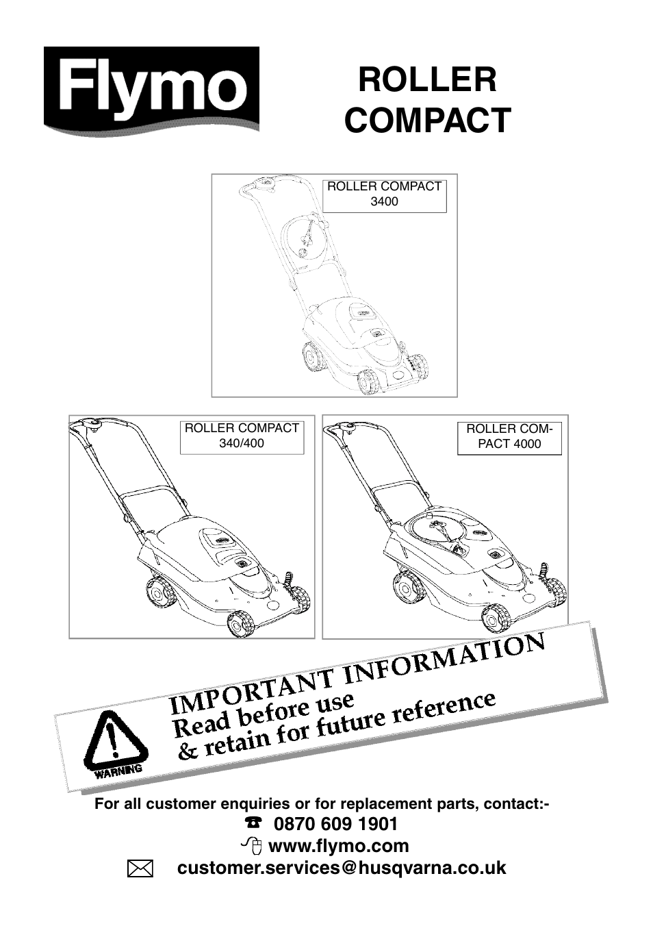 Flymo ROLLER COMPACT 4000 User Manual | 9 pages