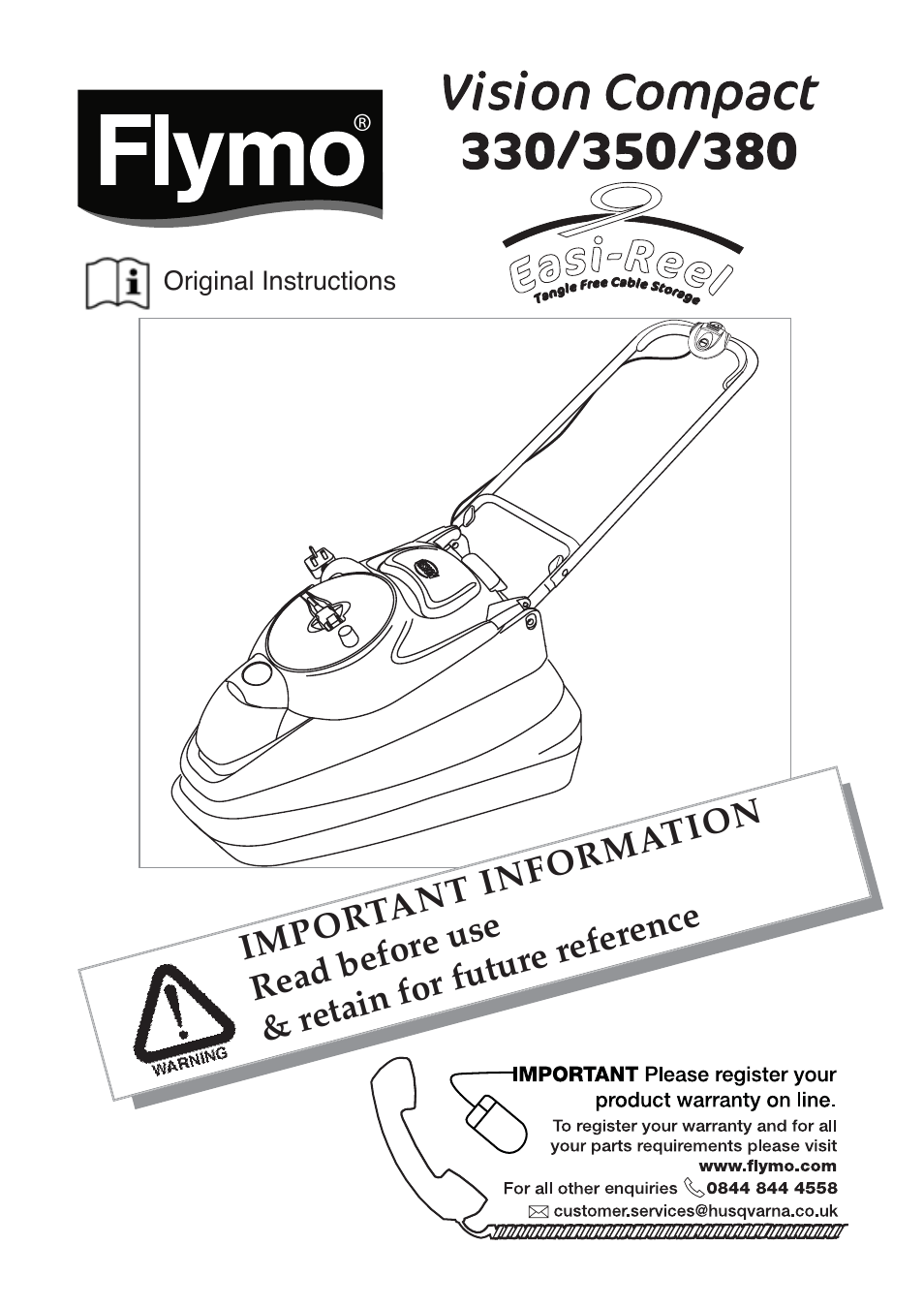 Flymo VISION COMPACT 330 User Manual | 9 pages