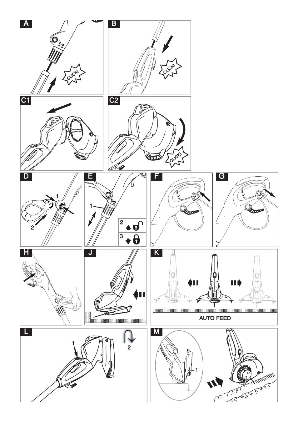 Af g h | Flymo 600 HD User Manual | Page 6 / 80