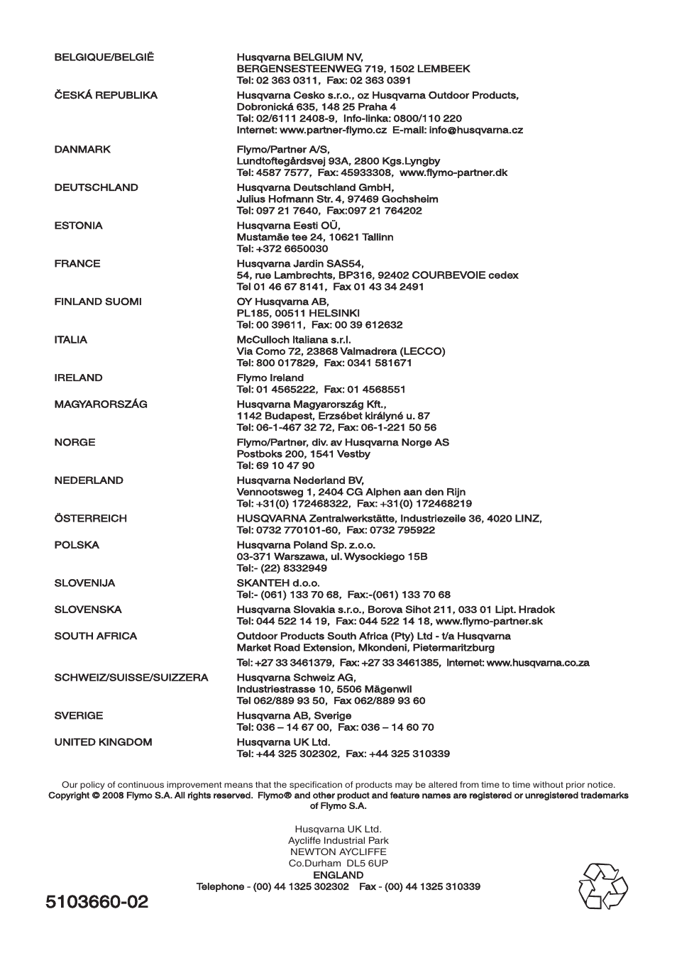 Flymo 600 HD User Manual | Page 80 / 80