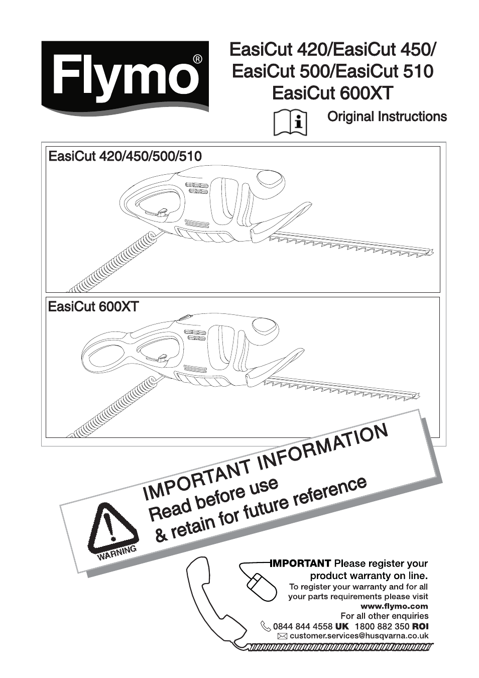 Flymo EasiCut 510 User Manual | 9 pages