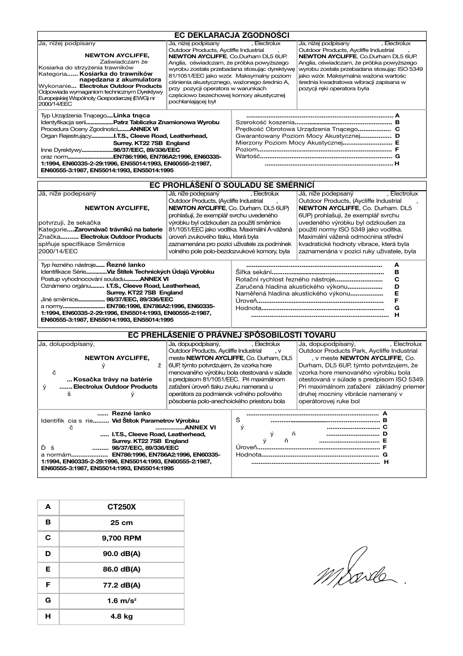Flymo Electrolux CT250X User Manual | Page 13 / 14