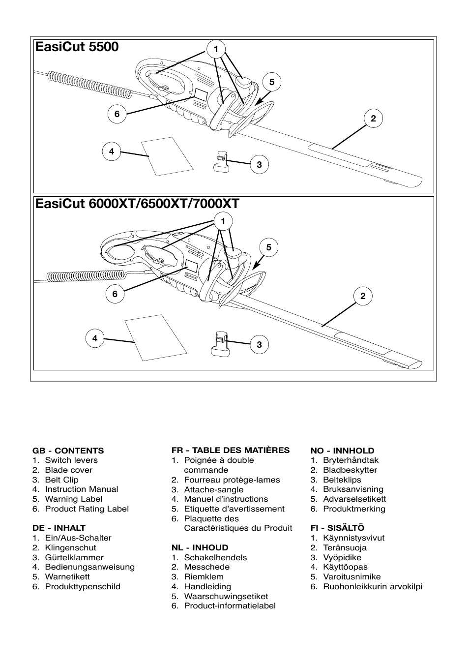 Flymo EASICUT 6000XT User Manual | Page 2 / 56
