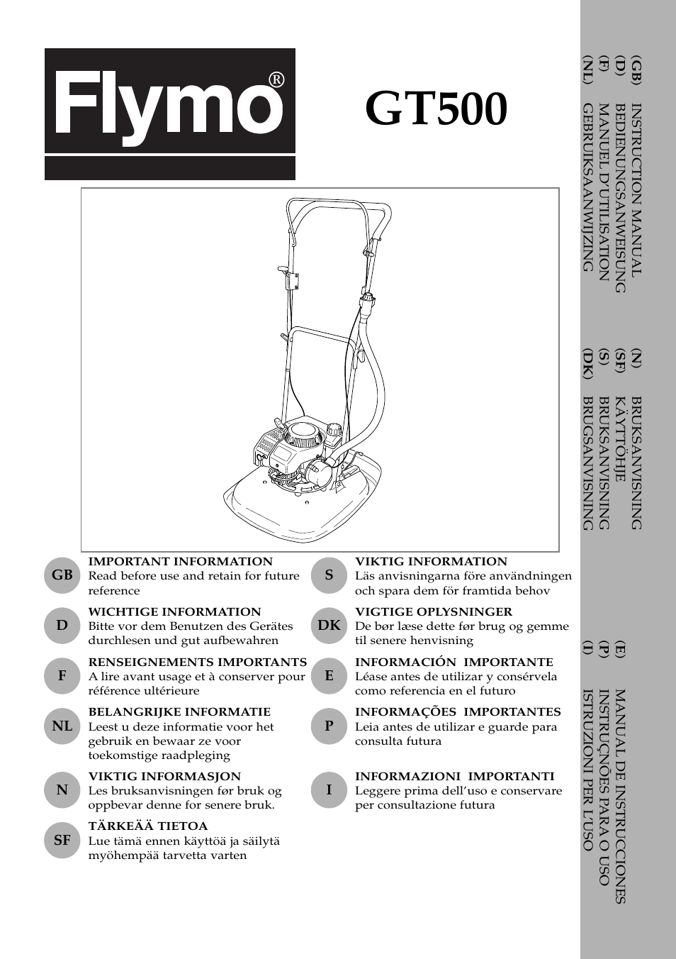 Flymo GT500 User Manual | 14 pages