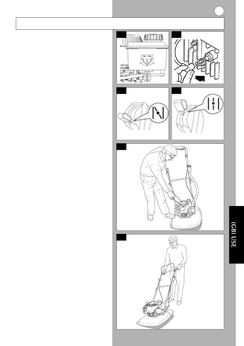 5(gb) use, Starting and stopping | Flymo GT500 User Manual | Page 7 / 14