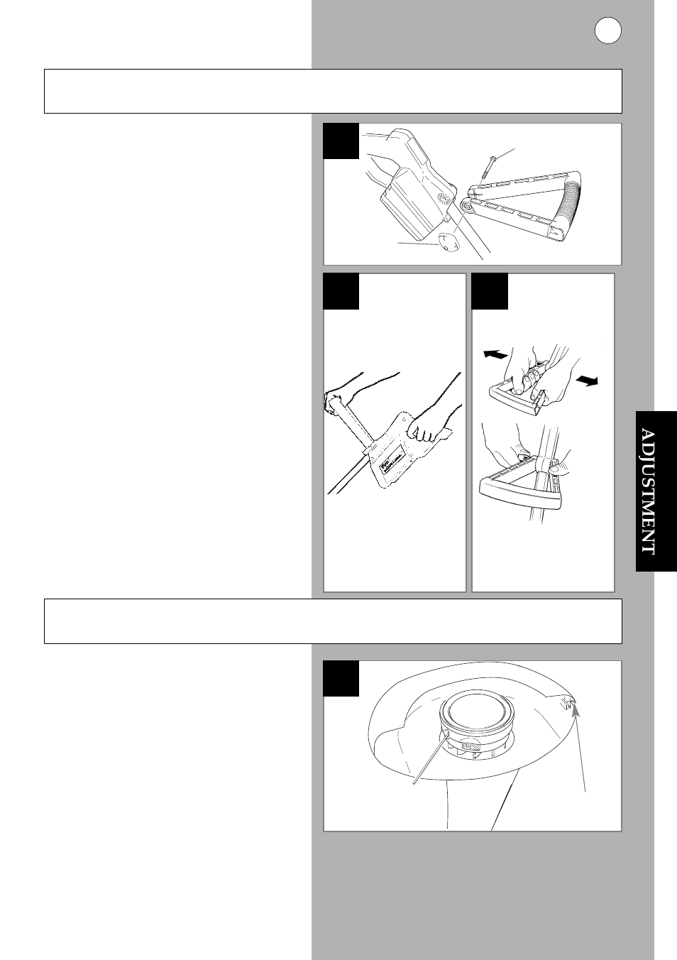 7adjustment, Handle adjustment auto line feed system i j k | Flymo Cordless Multi-Trim MCT250 User Manual | Page 8 / 15