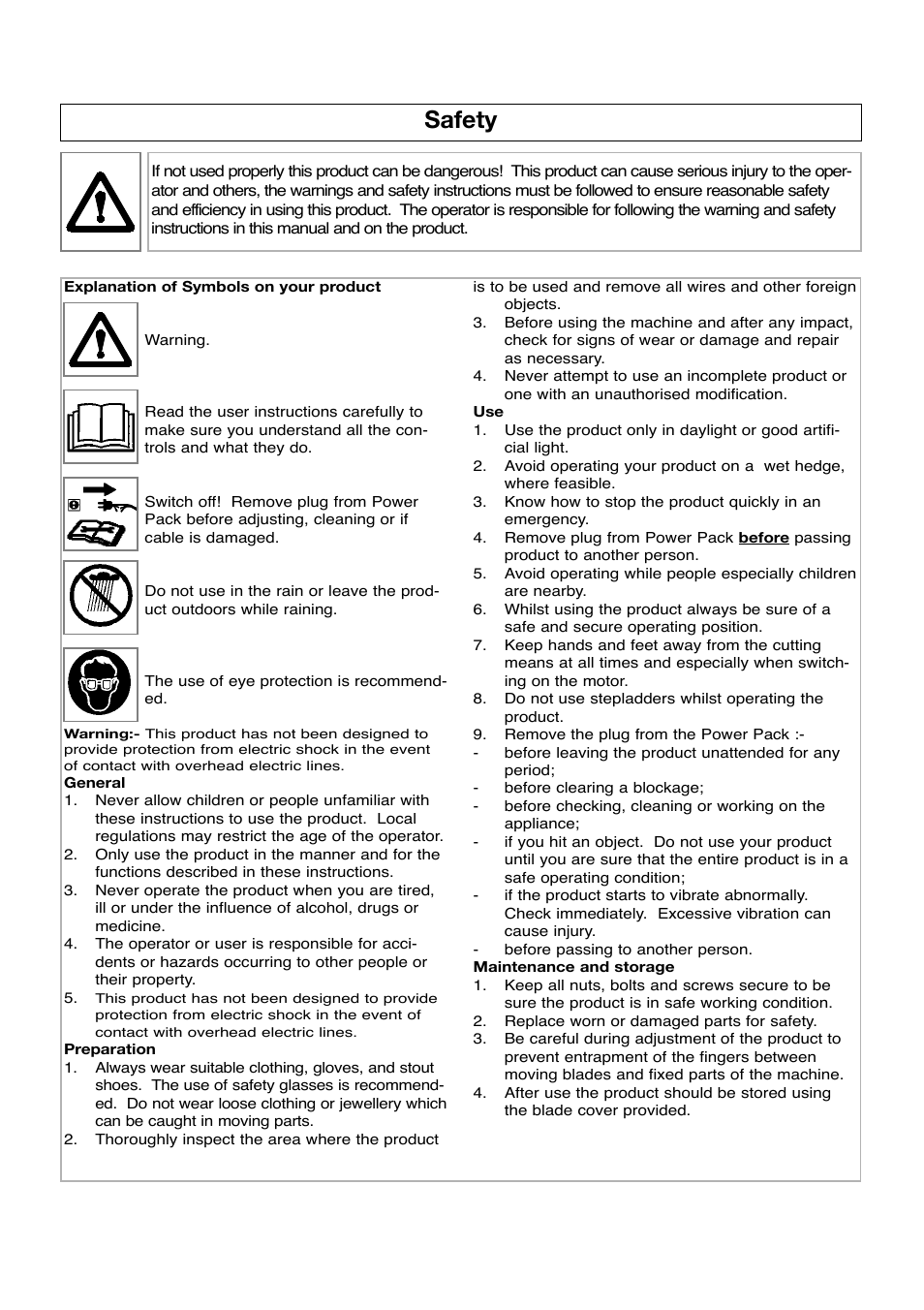 Safety | Flymo Sabre Cut User Manual | Page 3 / 8