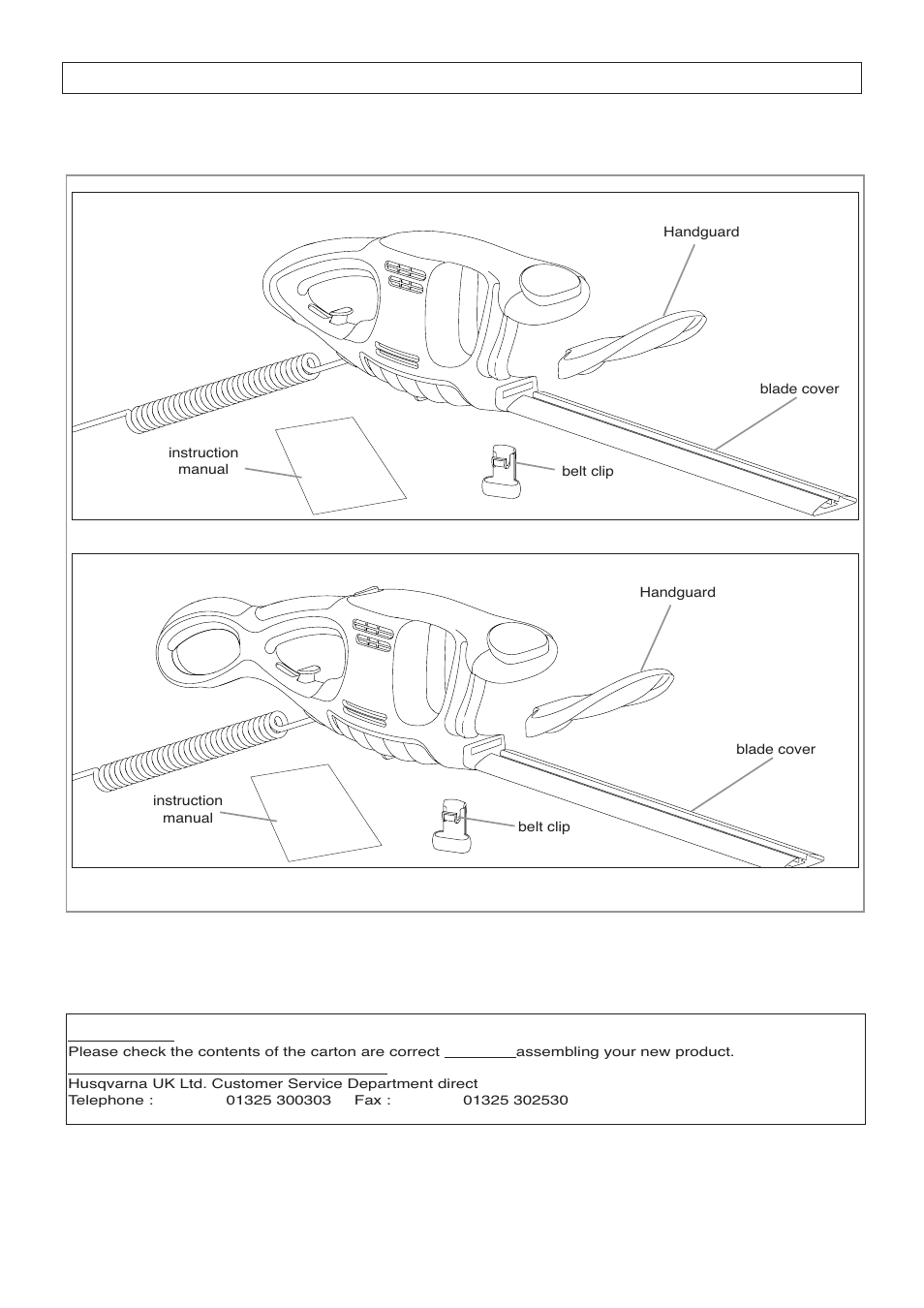 Carton contents | Flymo EasiCut 600XT User Manual | Page 2 / 9
