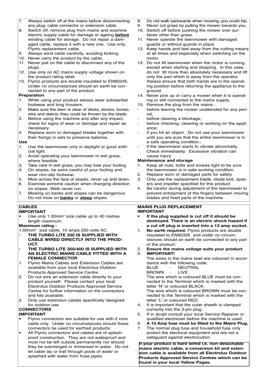 Flymo Turbo Lite 350/400 User Manual | Page 3 / 8